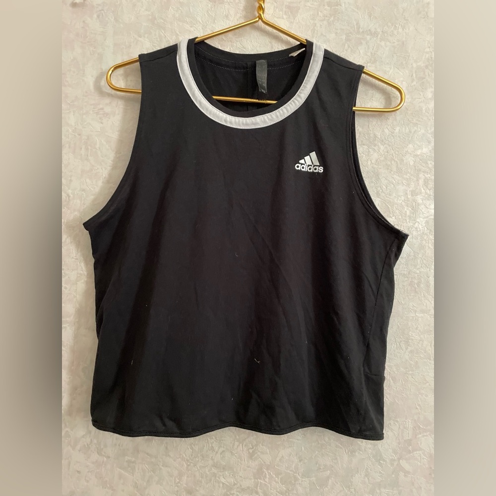 adidas women's large sleeveless black athletic top